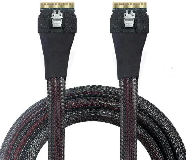 Main image of Aomoproing Slimline SAS 4.0 SFF-8654 8i 74pin Cable PCI-E Ultraport Extension 32AWG 24G High-Speed Server Interconnect (0.5M)
