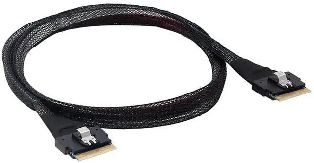 Alt view image 5 of 5 - Aomoproing Slimline SAS 4.0 SFF-8654 8i 74pin Cable PCI-E Ultraport Extension 32AWG 24G High-Speed Server Interconnect (0.5M)