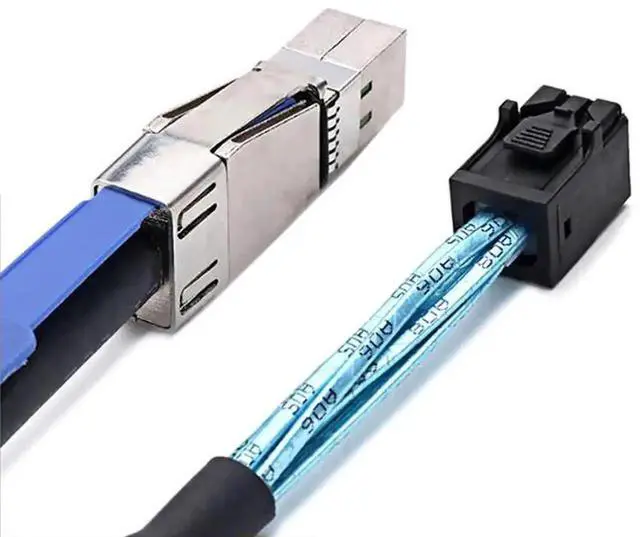 Main image of Aomoproing Mini SAS HD Cable with IC SFF-8644 to SFF-8643 \u2013 12Gbps High-Speed Server Interconnect, 28AWG Copper Wire (2m)