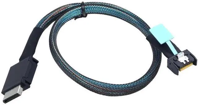 Alt view image 3 of 5 - Aomoproing Gen5 PCIe MCIO Slimline SFF 8654 4i to Oculink SFF 8611 4i Server Cable 24Gbps High Speed Data Harness, 85 Ohm Impedance (0.5M)