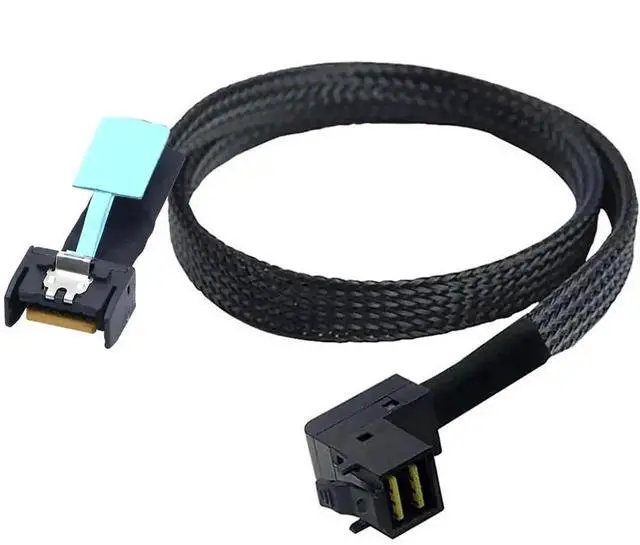Main image of Aomoproing SFF-8654 4i to HD SFF-8643 90-Degree Cable \u2013 12G High-Speed Server Interconnect (0.8M)