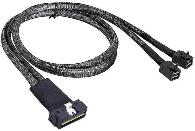 Alt view image 5 of 6 - Aomoproing with PCI-E Slimline SFF-8654 8I \u2014 to Dual SFF-8643 Server Cable, 12G High-Speed Harness, 32AWG Copper (0.5M/19.68in)