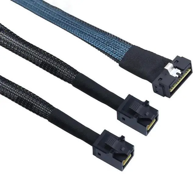 Alt view image 4 of 6 - Aomoproing with PCI-E Slimline SFF-8654 8I \u2014 to Dual SFF-8643 Server Cable, 12G High-Speed Harness, 32AWG Copper (0.5M/19.68in)