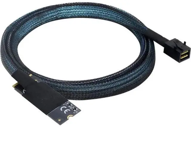 Alt view image 4 of 6 - Aomoproing M.2 (M-Key) to SAS SFF-8643 HD Cable,High-Speed Plug and Play Server Data Cable Compatible with RAID Controller, U.2 NVMe SSD, Storage Expansion (0.5M/19.68in)