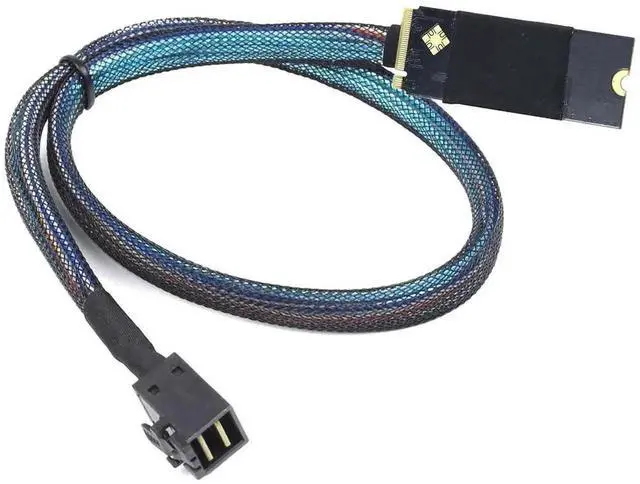 Alt view image 6 of 6 - Aomoproing M.2 (M-Key) to SAS SFF-8643 HD Cable,High-Speed Plug and Play Server Data Cable Compatible with RAID Controller, U.2 NVMe SSD, Storage Expansion (0.5M/19.68in)
