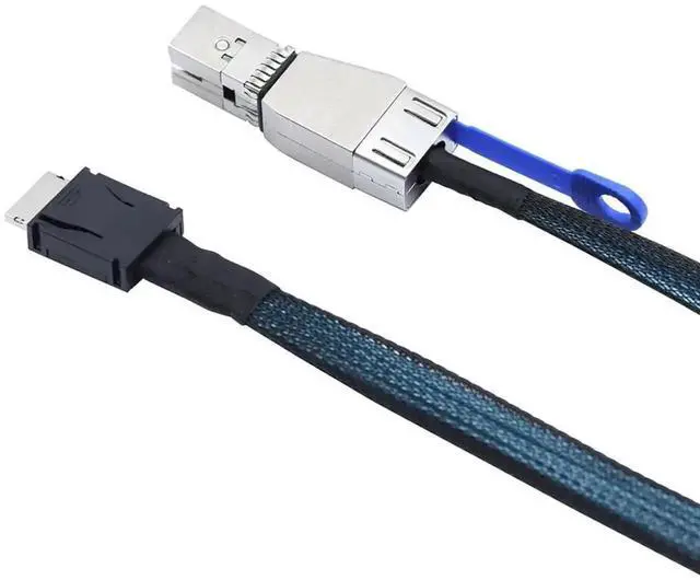 Alt view image 2 of 5 - Aomoproing 4i SFF-8611 to SAS SFF-HD 8644 4i Cable, 12Gbps High-Speed Server Data Cable Compatible with RAID Controller, Workstation, Storage Expansion (0.5M/19.68in)
