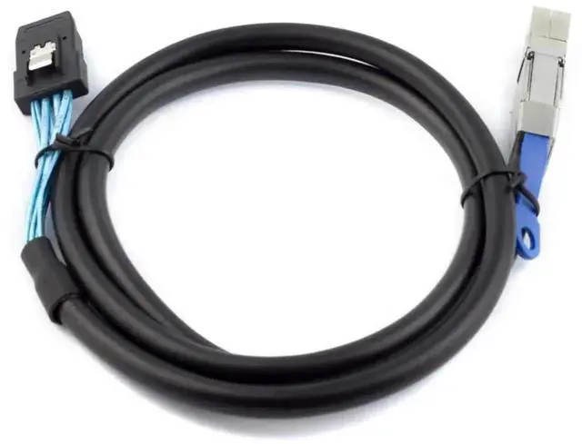 Alt view image 2 of 4 - Aomoproing Mini SAS HD SFF-8644 with IC to SFF-8087 Server Stacking Cable \u2013 12Gbps High Speed 28AWG 10 Ohm Data Cable, Black (3M)