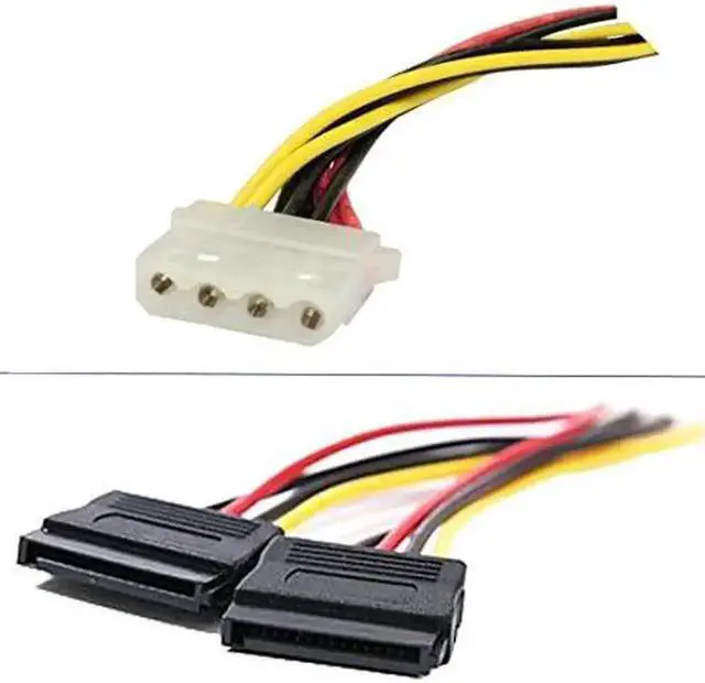 Alt view image 2 of 7 - Aomoproing 2 Pack 4 Pin IDE Female Molex to Female Dual SATA Power Y-Cable Adapter 8.67 Inches