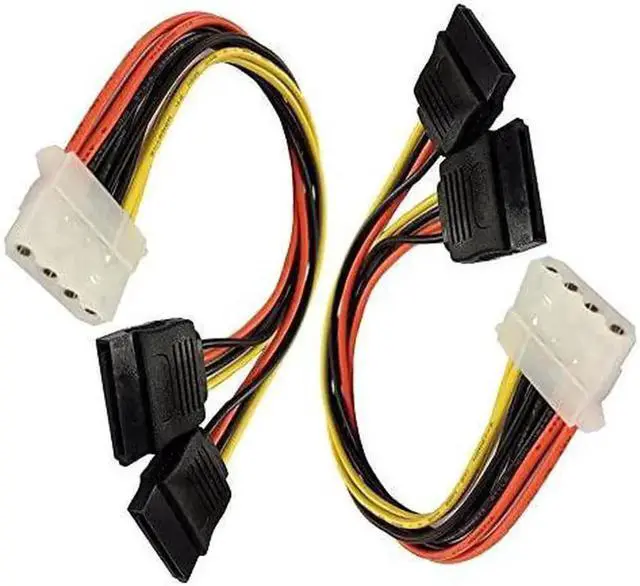 Alt view image 7 of 7 - Aomoproing 2 Pack 4 Pin IDE Female Molex to Female Dual SATA Power Y-Cable Adapter 8.67 Inches
