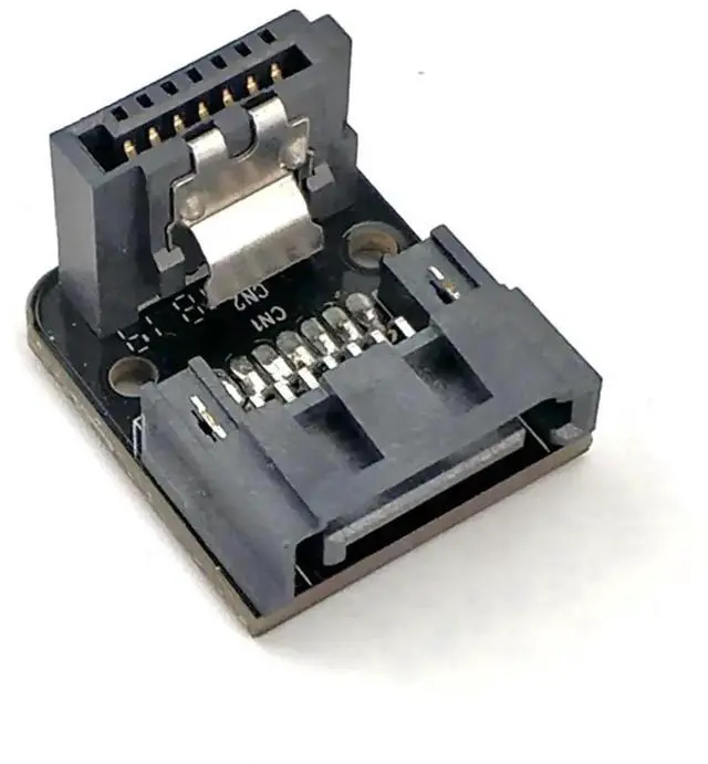 Alt view image 2 of 6 - Aomoproing PH18 SATA III 7-Pin Connector 6Gb/s 90-Degree Reverse Angle Adapter for Motherboard (Forward 3pcs)