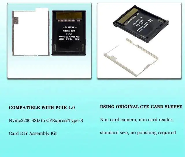 Alt view image 3 of 6 - Aomoproing PH461 NGFF M2 Mkey Nvme 2230 SSD to CFExpress Type-B Card Adapter DIY Assembly Kit