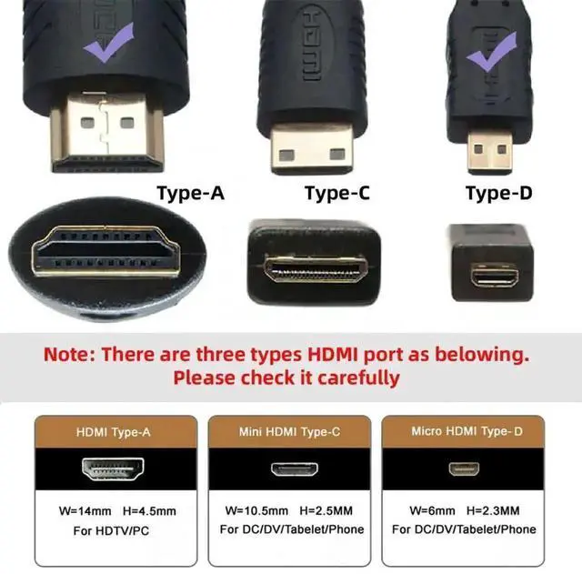 Alt view image 2 of 7 - Aomoproing HDMI 2.1 Cable,HDMI Male to Micro HDMI Male 8K@60Hz 4K@120Hz 48Gbps Ultra High-Speed Gold-Plated Cable 1.0M for TV, Monitor, Computer