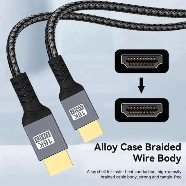 Alt view image 7 of 7 - Aomoproing Cable 16K 8K UHD HDMI 2.2 Version Type-A Male to HDMI Male HDTV Cable for HDTV Desktop Laptop Monitor (200cm)