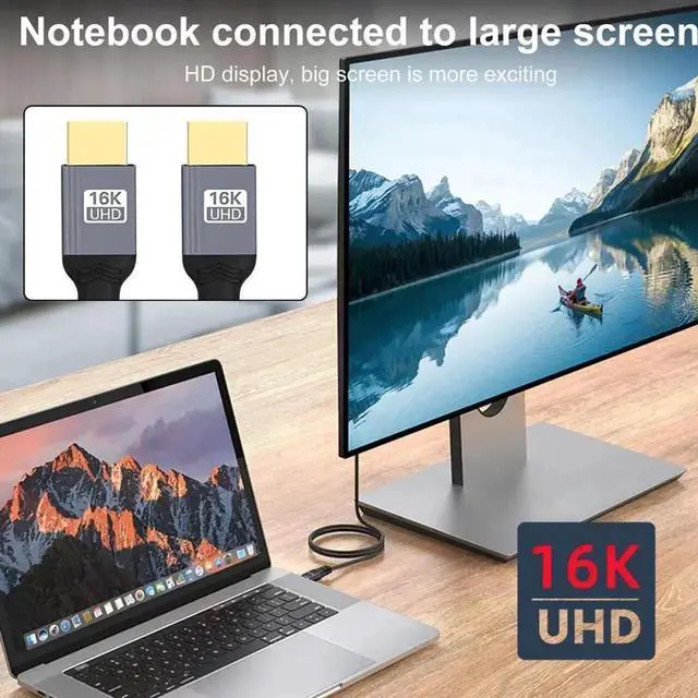 Alt view image 4 of 7 - Aomoproing Cable 16K 8K UHD HDMI 2.2 Version Type-A Male to HDMI Male HDTV Cable for HDTV Desktop Laptop Monitor (200cm)