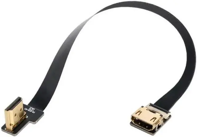 Alt view image 2 of 7 - Aomoproing Left Angled 90 Degree HDMI Male to Female FPC Flat Cable for HDTV Multicopter Aerial Photography 2.6"