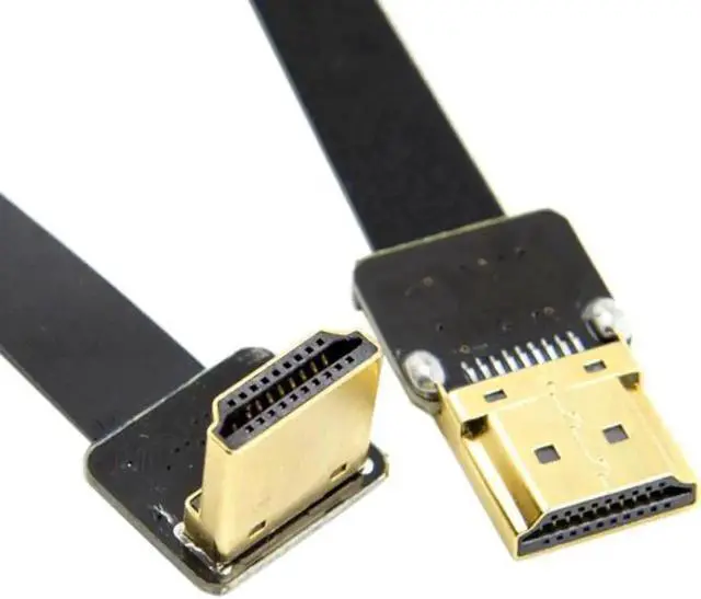Alt view image 4 of 7 - Aomoproing FPV HDMI Male to Down Angled 90D HDMI Male HDTV FPC Flat Cable for FPV HDTV Multicopter Aerial Photography 1.5 Feet
