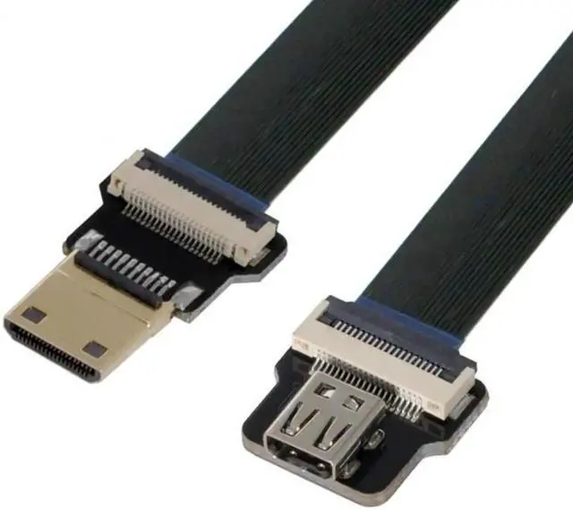 Alt view image 5 of 7 - Aomoproing Mini HDMI Male to Micro HDMI Female Extension FPC Flat Cable 1080P for FPV HDTV Multicopter Aerial Photography