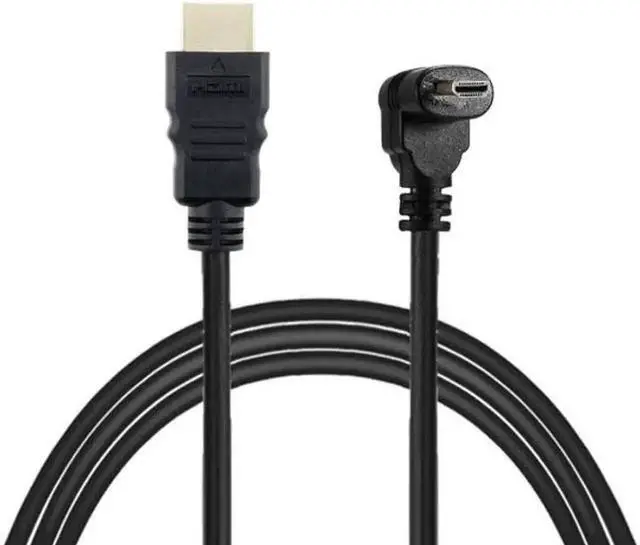 Main image of Aomoproing Down Angled 90 Degree Micro HDMI to HDMI Male HDTV Cable for Cell Phone and Tablet and Camera