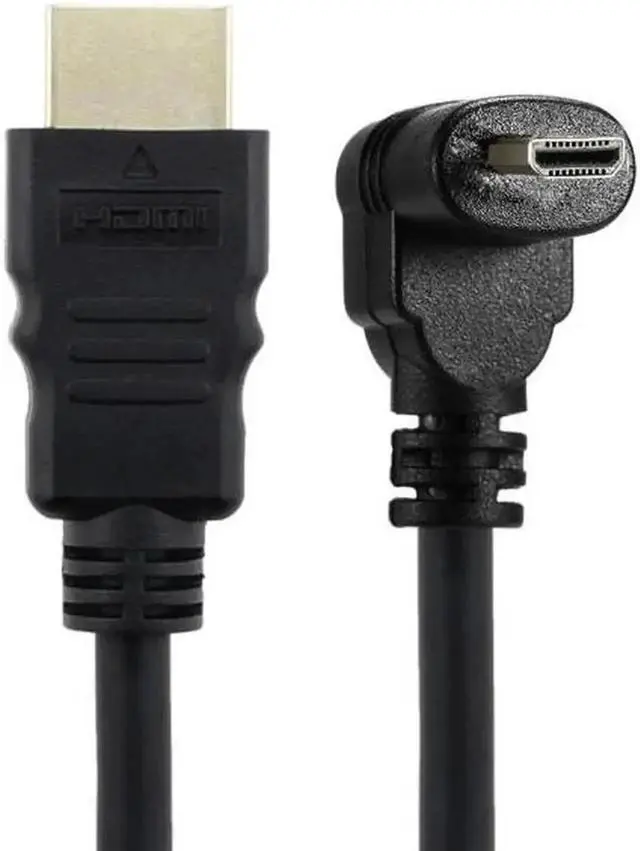 Alt view image 7 of 7 - Aomoproing Down Angled 90 Degree Micro HDMI to HDMI Male HDTV Cable for Cell Phone and Tablet and Camera