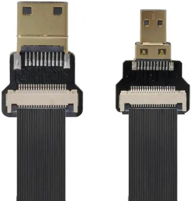 Alt view image 3 of 7 - Aomoproing Mini HDMI Male to Micro HDMI Male Extension FPC Flat Cable 1080P for FPV HDTV Multicopter Aerial Photography