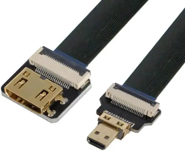 Alt view image 2 of 7 - Aomoproing Mini HDMI Female to Micro HDMI Male Extension FPC Flat Cable 1080P for FPV HDTV Multicopter Aerial Photography