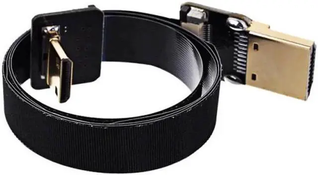 Alt view image 6 of 7 - Aomoproing 90 Degree Down Angled FPV Mini HDMI Male to HDMI Male FPC Flat Cable 20cm for FPV HDTV Multicopter Aerial Photography
