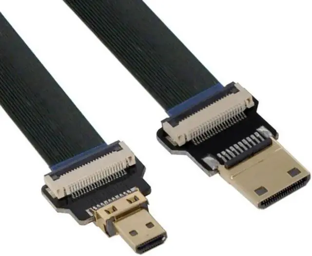 Alt view image 6 of 7 - Aomoproing Mini HDMI Male to Micro HDMI Male Extension FPC Flat Cable 1080P for FPV HDTV Multicopter Aerial Photography