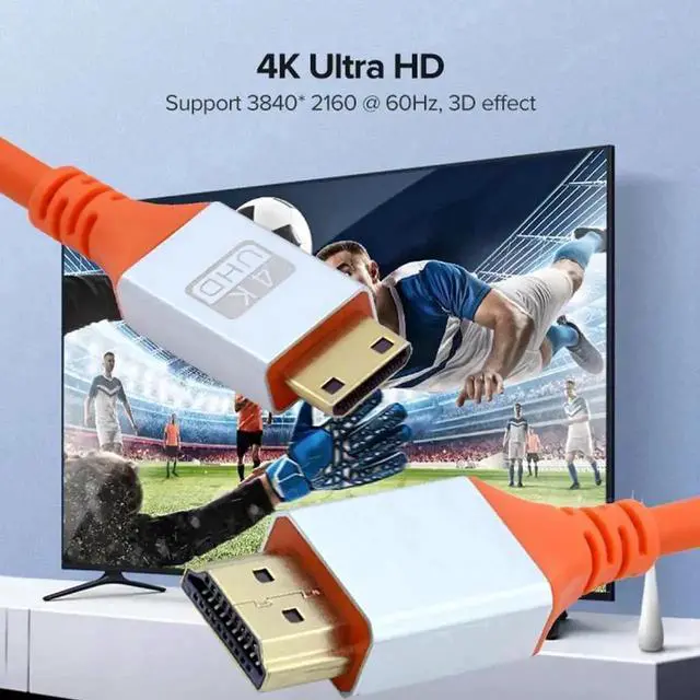 Alt view image 4 of 6 - Aomoproing Mini HDMI 4K to HDMI Ultra Soft High Flex HDTV Cable Hyper Super Flexible Cord High Speed Type-A Male to Male for Computer HDTV