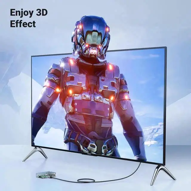 Alt view image 6 of 7 - Aomoproing UGREEN 8K Mini HDMI to HDMI Cable 6.6FT Aluminum Braided 8K@60Hz 4K@240Hz Bidirectional HDR eARC Compatible with Raspberry Pi Zero Camera Camcorder Graphics Card Tablet Projector