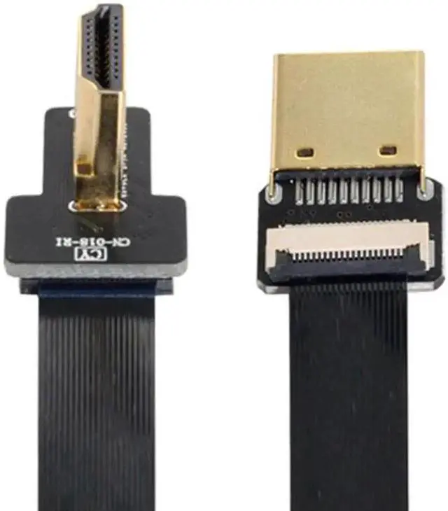 Alt view image 3 of 7 - Aomoproing FPV HDMI Male to Left Angled 90D HDMI Male HDTV FPC Flat Cable for FPV HDTV Multicopter Aerial Photography