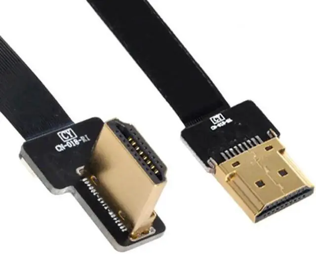 Alt view image 6 of 7 - Aomoproing FPV HDMI Male to Left Angled 90D HDMI Male HDTV FPC Flat Cable for FPV HDTV Multicopter Aerial Photography