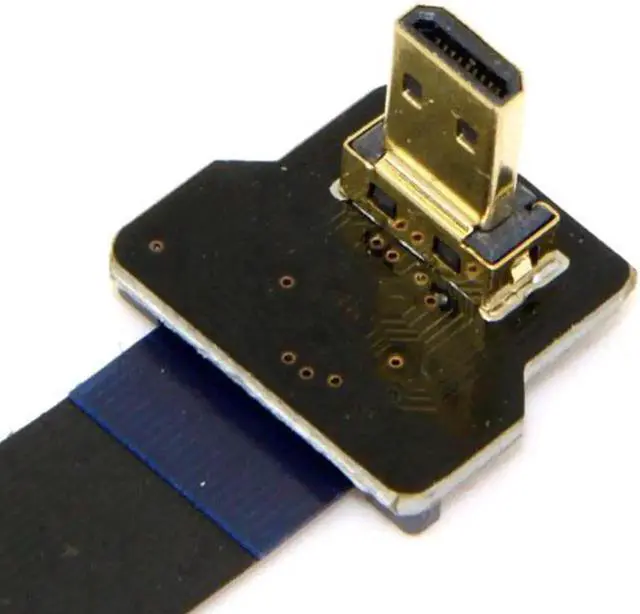 Main image of Aomoproing 90 Degree Down Angled FPV Micro HDMI Male to Up Angled Micro HDMI FPC Flat Cable 10cm for FPV HDTV Multicopter Aerial Photography