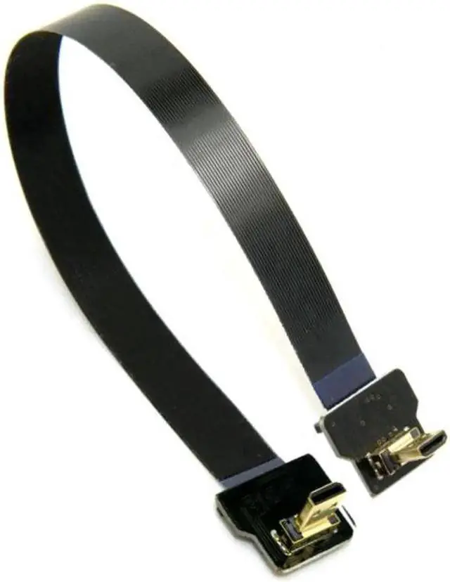 Alt view image 3 of 7 - Aomoproing 90 Degree Down Angled FPV Micro HDMI Male to Up Angled Micro HDMI FPC Flat Cable 10cm for FPV HDTV Multicopter Aerial Photography