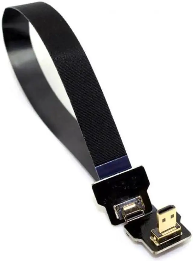 Alt view image 5 of 7 - Aomoproing 90 Degree Down Angled FPV Micro HDMI Male to Micro HDMI FPC Flat Cable 20cm for FPV HDTV Multicopter Aerial Photography