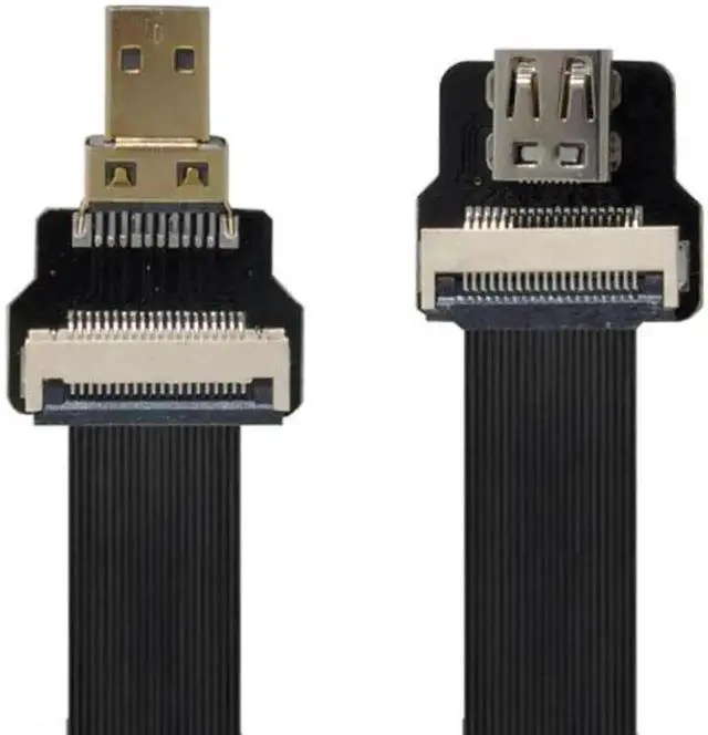 Alt view image 6 of 7 - Aomoproing Micro HDMI Male to Micro HDMI Female Extension FPC Flat Cable 1080P for FPV HDTV Multicopter Aerial Photography