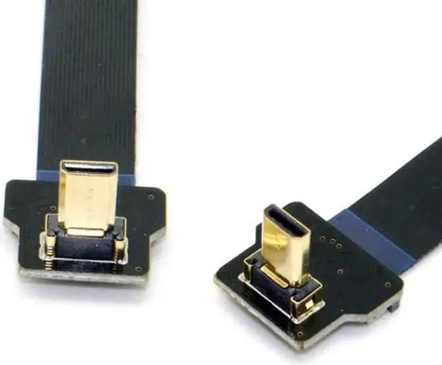 Alt view image 3 of 6 - Aomoproing 90 Degree Up Angled FPV Micro HDMI Male to Micro HDMI FPC Flat Cable 20cm for FPV HDTV Multicopter Aerial Photography