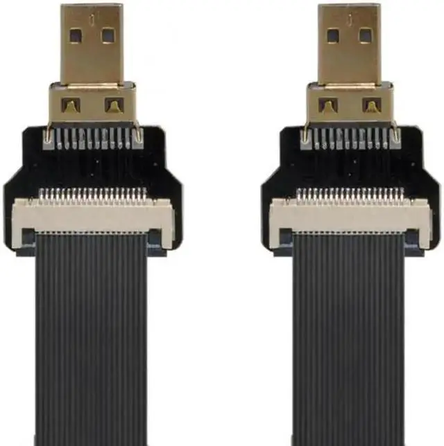 Alt view image 5 of 7 - Aomoproing Micro HDMI Male to Micro HDMI Male Extension FPC Flat Cable 1080P for FPV HDTV Multicopter Aerial Photography