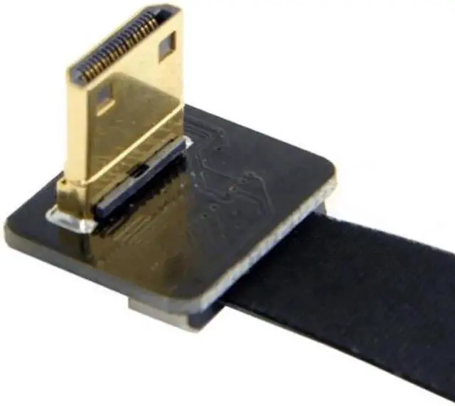 Alt view image 7 of 7 - Aomoproing 90 Degree Up Angled FPV Mini HDMI Male to HDMI Male FPC Flat Cable 20cm for FPV HDTV Multicopter Aerial Photography