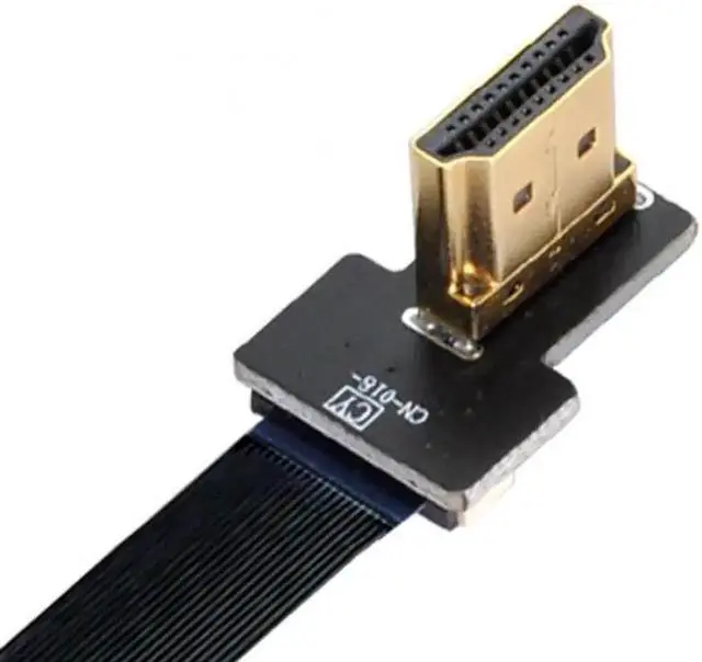 Alt view image 4 of 7 - Aomoproing Dual 90 Degree Right-Up Angled HDMI Type A Male to Male HDTV FPC Flat Cable for FPV HDTV Multicopter Aerial Photography