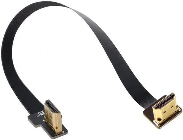 Alt view image 6 of 7 - Aomoproing Dual 90 Degree Right-Up Angled HDMI Type A Male to Male HDTV FPC Flat Cable for FPV HDTV Multicopter Aerial Photography