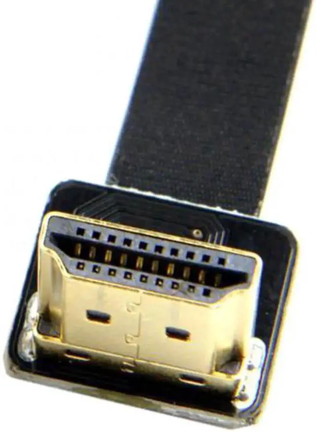 Alt view image 3 of 7 - Aomoproing Dual 90 Degree Right-Up Angled HDMI Type A Male to Male HDTV FPC Flat Cable for FPV HDTV Multicopter Aerial Photography