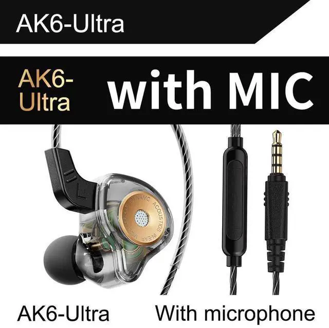 Main image of Aomoproing QKZ AK6-Ultra n-ear Dynamik Transducer Headphones, Mobile Monitoring, Headphones, With Remote Control and Microphone, Fitness RunningHeadphones black