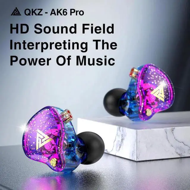 Alt view image 3 of 6 - Aomoproing OKZ AK6 PRO headphones - Hif, audiophile, bass-heavy, in-ear, wired, suitable for use on mobile phones, computers,Purple microphone