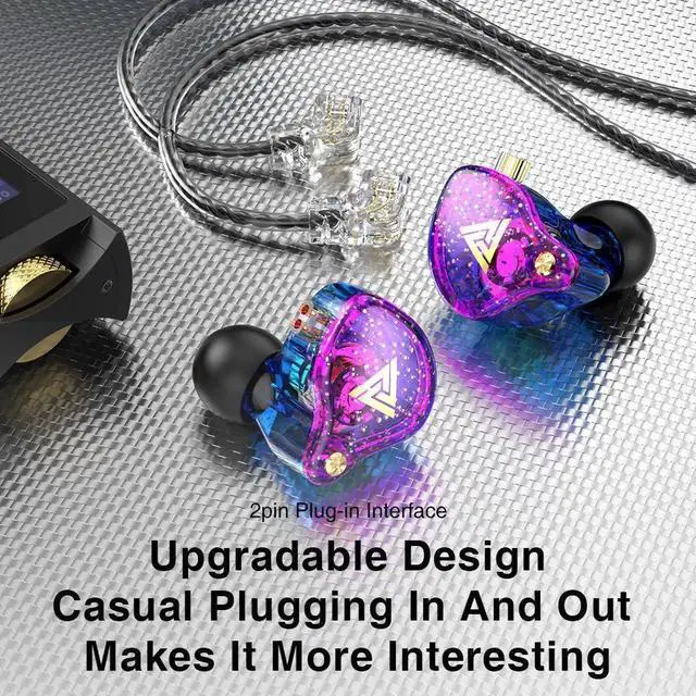 Alt view image 4 of 6 - Aomoproing OKZ AK6 PRO headphones - Hif, audiophile, bass-heavy, in-ear, wired, suitable for use on mobile phones, computers,Purple microphone