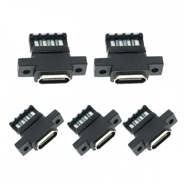 Main image of Aomoproing 5pcs/set DIY OEM Type C Female Socket Connector to 6Pin PCBA Pinout Vertical Scew Mount Type DC 5V/20V PD Power