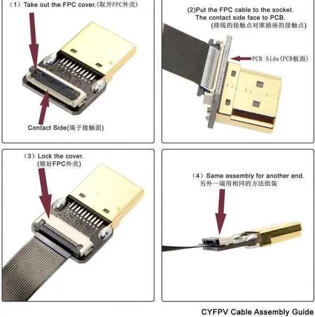 Alt view image 2 of 7 - Aomoproing HDMI Type A Male Connector Right Angled 90 Degree for FPV HDTV Multicopter Aerial Photography