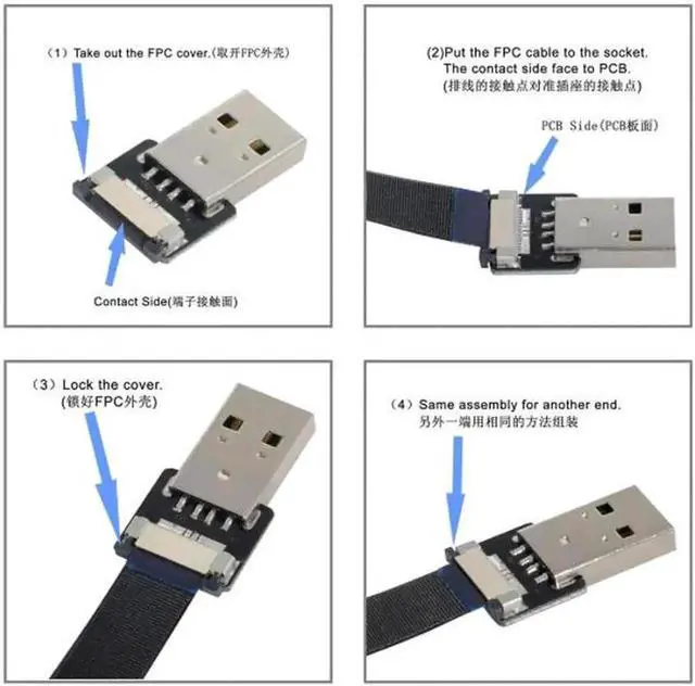 Alt view image 4 of 7 - Aomoproing Type-C USB-C USB2.0 Male Right Angled Connector for FPV HDTV Multicopter Aerial Photography CP11B-500