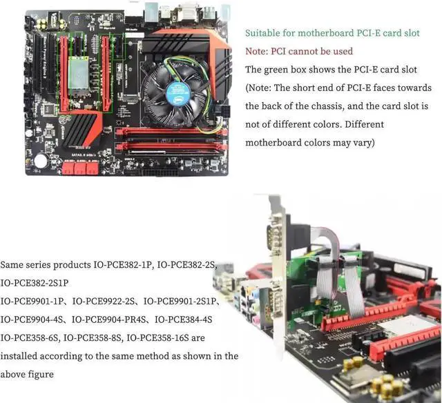 Alt view image 2 of 6 - Aomoproing PCIe to DB25 Parallel Port Expansion Card Industrial-Grade LPT Printer Interface | WCH382L Chip | Compatible with PCIe x1/x4/x8/x16 | Includes Low Profile Bracket