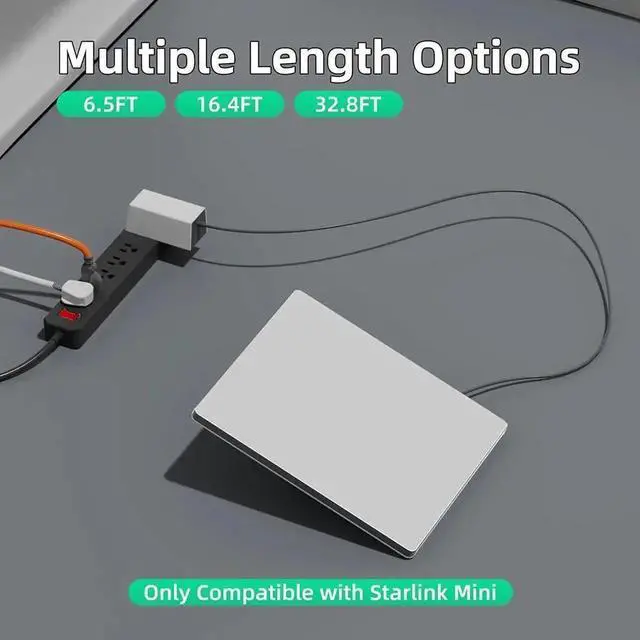 Alt view image 4 of 6 - Aomoproing DC Power Cable for Mini Satellite System, Compatible with Starlink Mini, 18AWG Pure Copper, Waterproof Outdoor Power Cord with DC Plug (196.85, Inches)