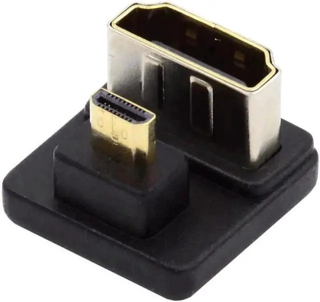 Alt view image 4 of 7 - Aomoproing Micro HDMI 1.4 Male Type-D to HDMI Female Port Savers 360 Degree Up Opposite U Shape Back Angled Extension Adapter Converter